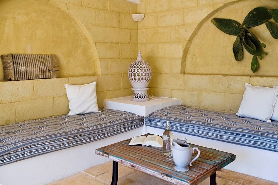 The twin room in the poolside guesthouse may also be used as a living area.