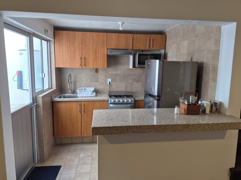 Standard Apartment, Kitchen | Private kitchen | Fridge, microwave, oven, stovetop