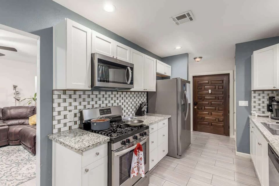 Clean, functional kitchen for home-cooked meals