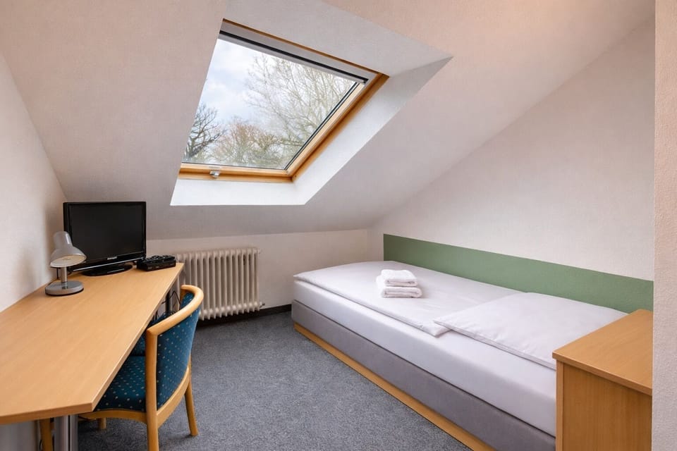 Basic Single Room, Garden View | Desk, blackout drapes, free WiFi