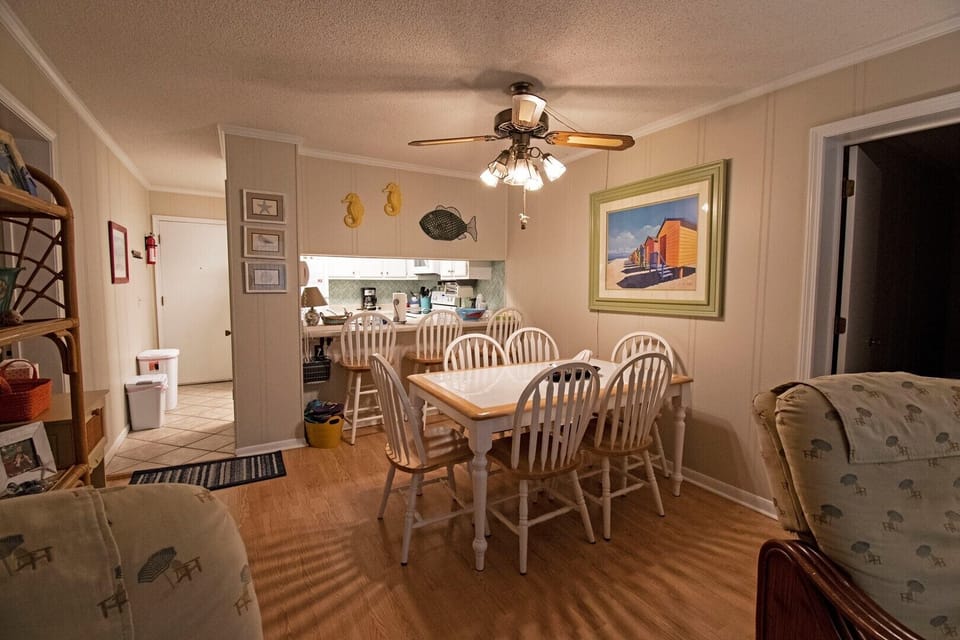 Dining area and kitchen