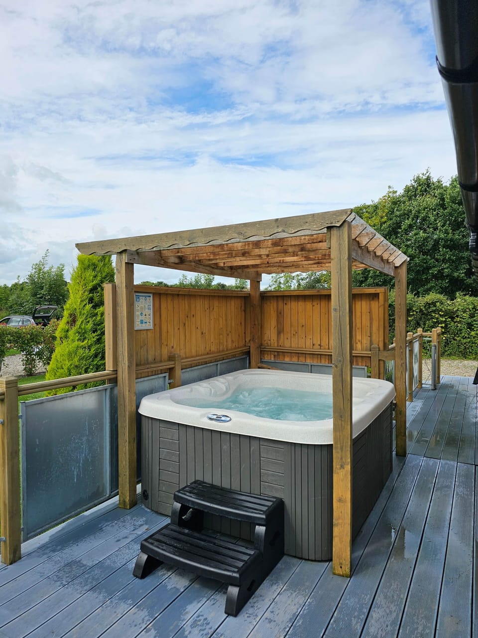 Hot tub with canopy 