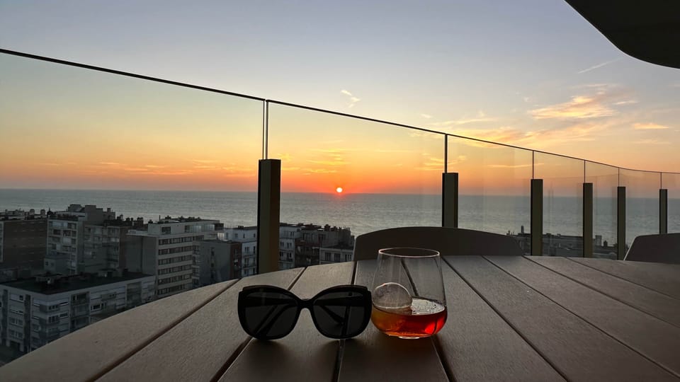 sunset on the terras