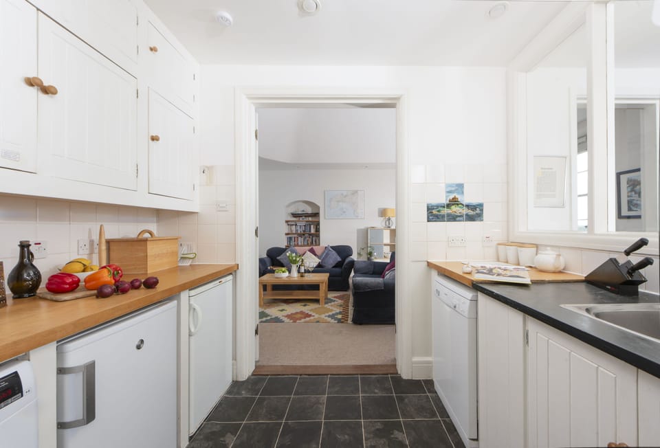 Acton Castle, Marazion. Upper Ground Floor: The kitchen houses everything you'll need during your stay