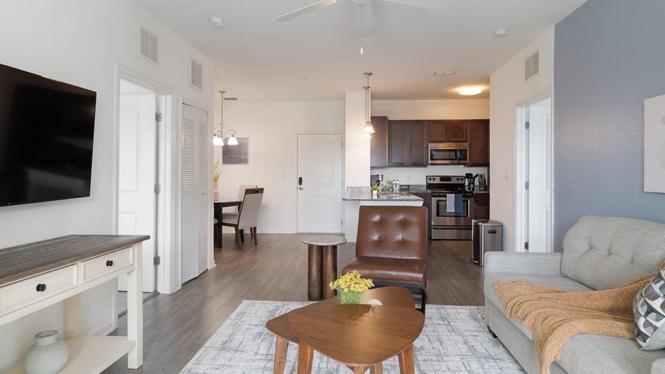 Apartment (2 Bedrooms) | Living area | 50-inch Smart TV with digital channels