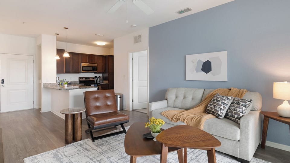 Apartment (2 Bedrooms) | Living area | 50-inch Smart TV with digital channels