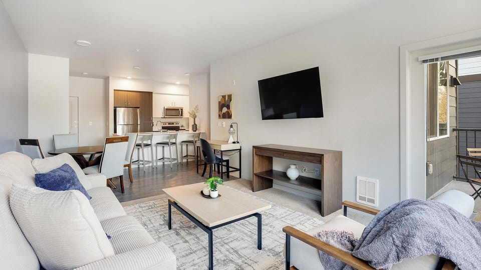 Apartment (2 Bedrooms) | Living area | 50-inch Smart TV with digital channels