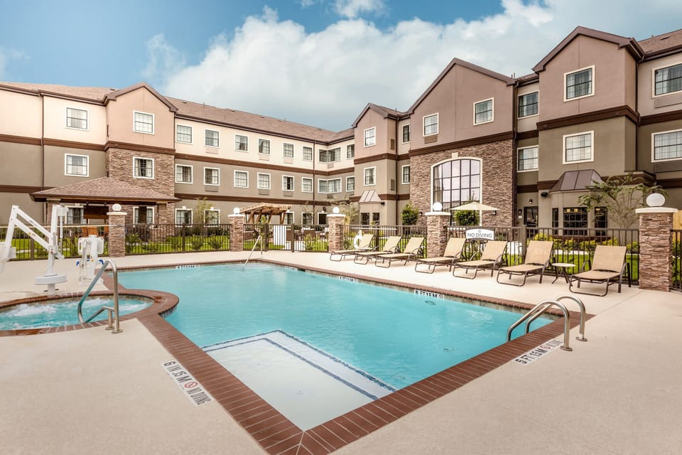 Take in gorgeous views while lounging around the on-site outdoor pool.