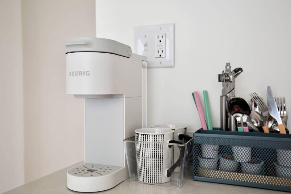 Kitchen Equipped with Sleek Keurig Coffee Maker
