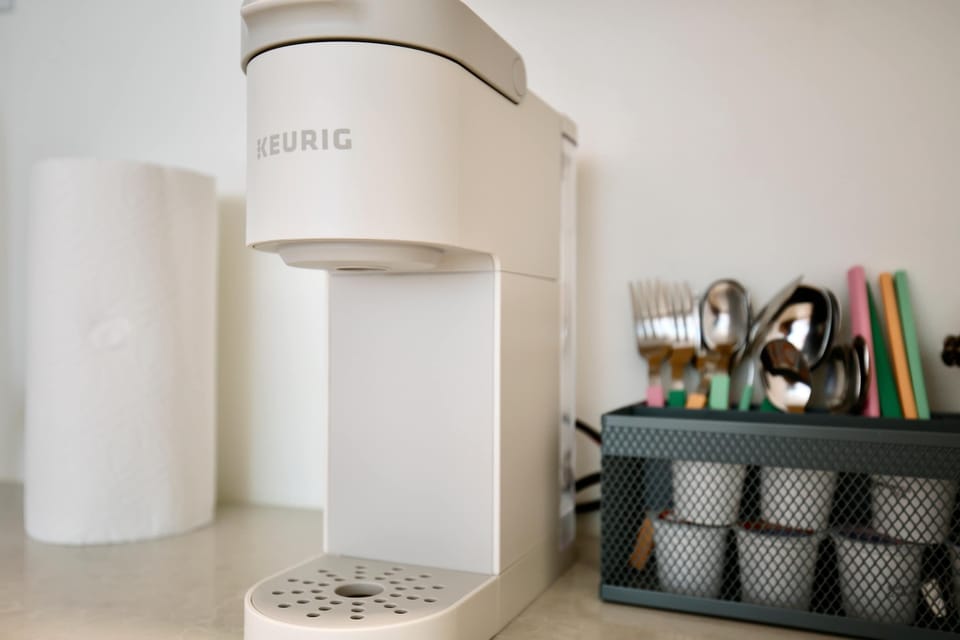 Kitchen Equipped with Sleek Keurig Coffee Maker