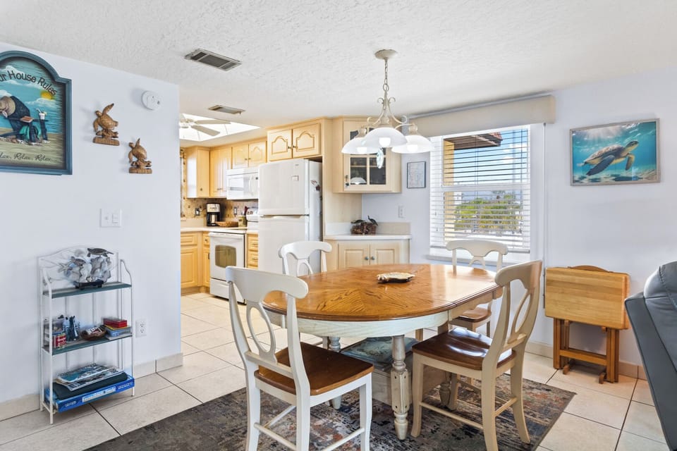 Dining table seats four