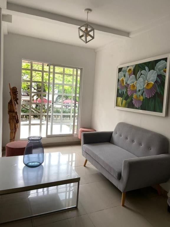 Basic Double Room, Patio, Garden View | Living area | 40-inch Smart TV with digital channels, first-run movies
