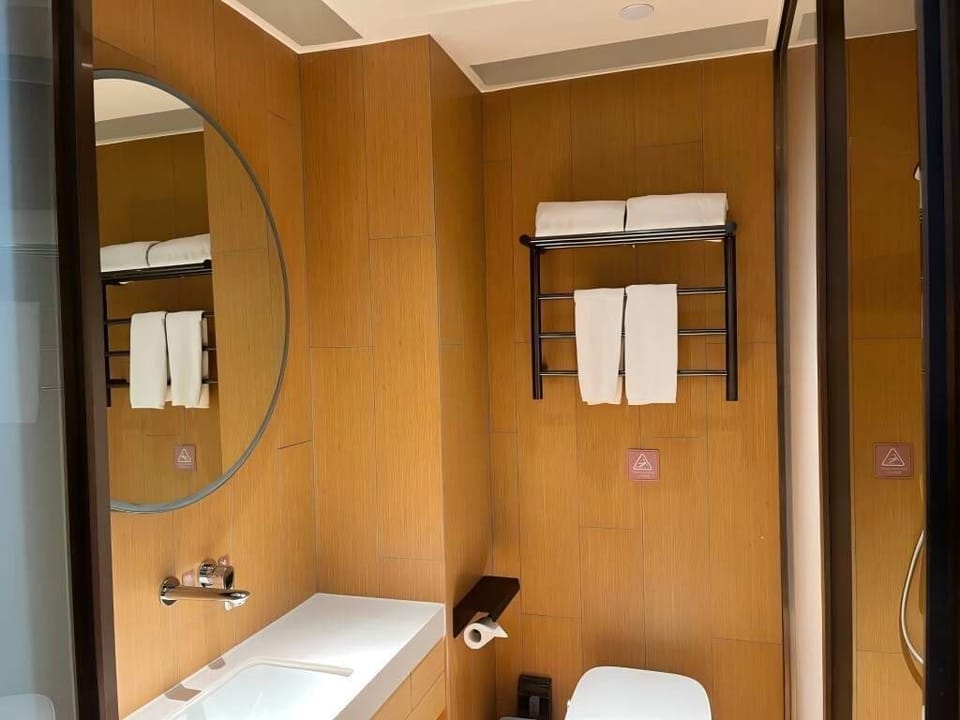 Slippers, towels, soap, shampoo