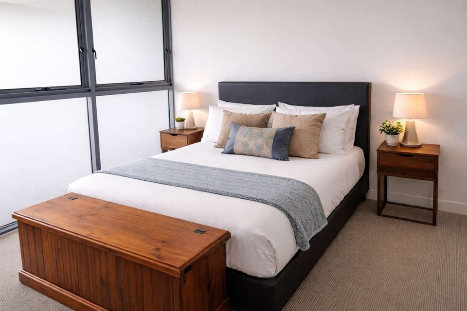 Designed with comfort in mind, the spacious second bedroom features a built-in wardrobe and is perfect for families, colleagues, or extended stays