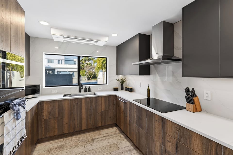 Modern kitchen featuring premium appliances.