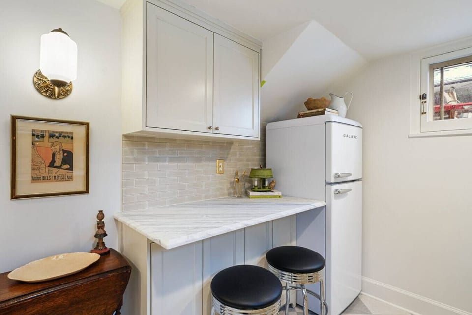 Coffee station in cupboard