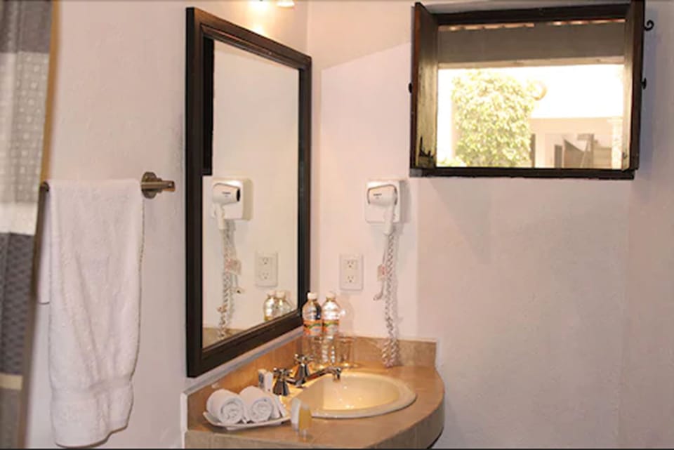 Shower, towels, soap, shampoo