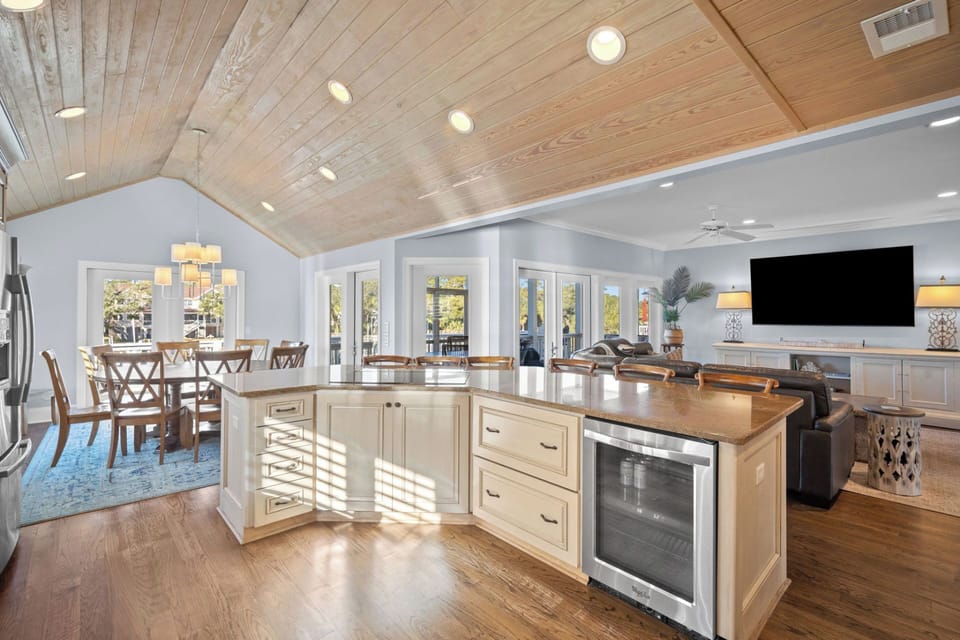 Kitchen with Beverage Refrigerator