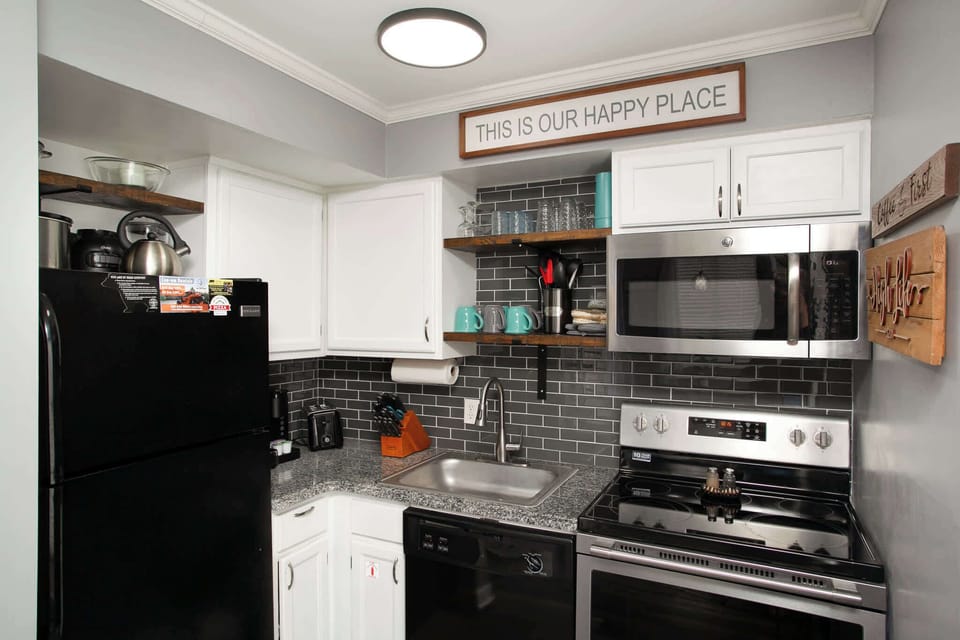 Fully stocked kitchen with modern appliances