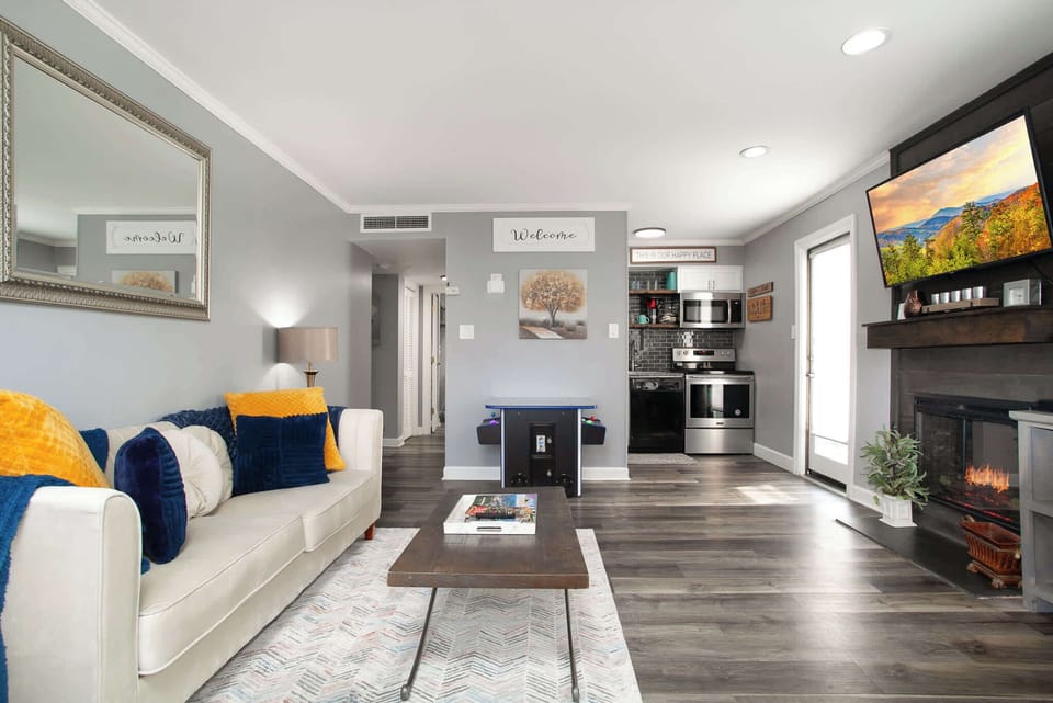 Fireplace and smart TV for cozy evenings