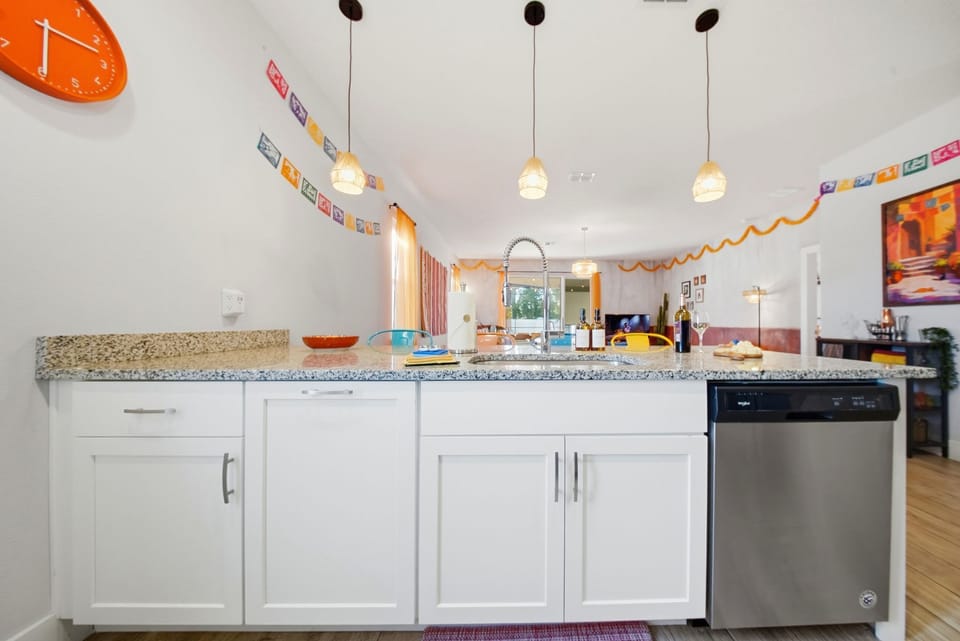 Spacious kitchen counter for easy meal prep