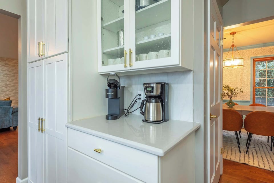 Fresh brews, cozy vibes, and zero lines—this coffee station is your personal pick-me-up headquarters.