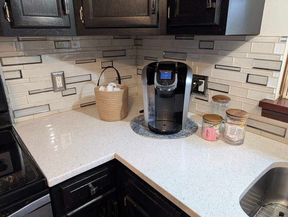 Complimentary Coffee, Tea and Hot Chocolate station w/creamers and sweeteners