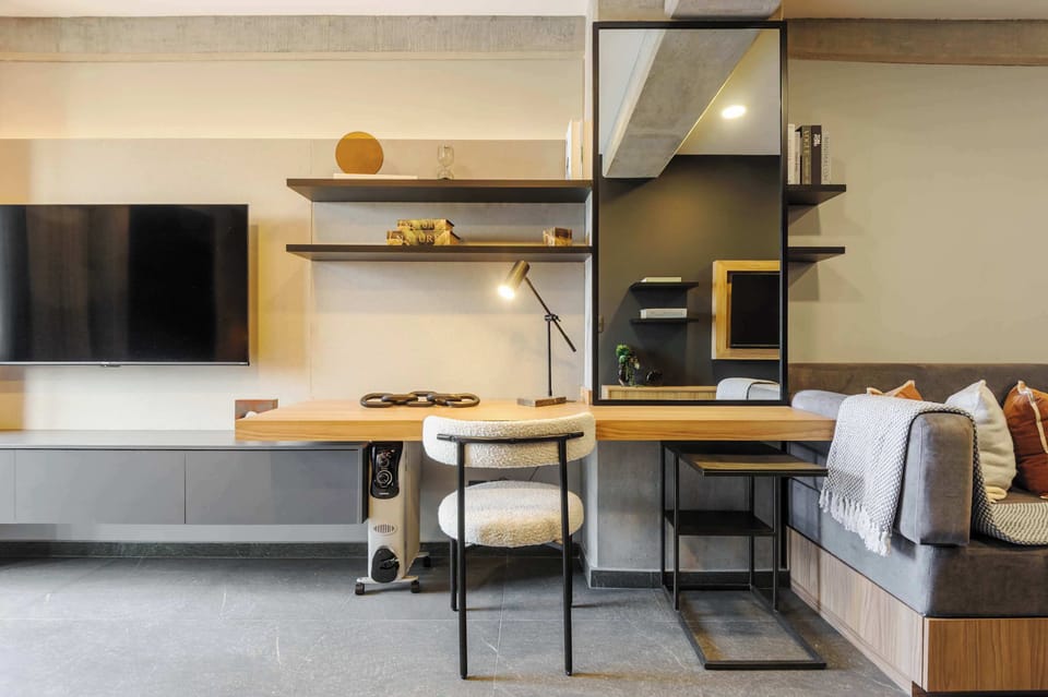 Modern living area with smart TV
