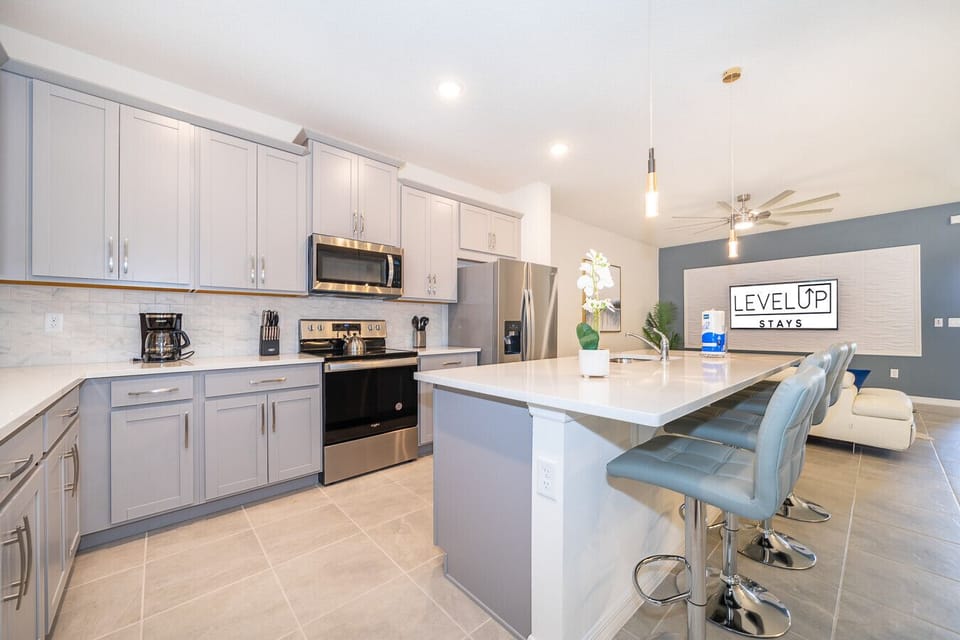 Modern appliances and plenty of counter space for vacation cooking.