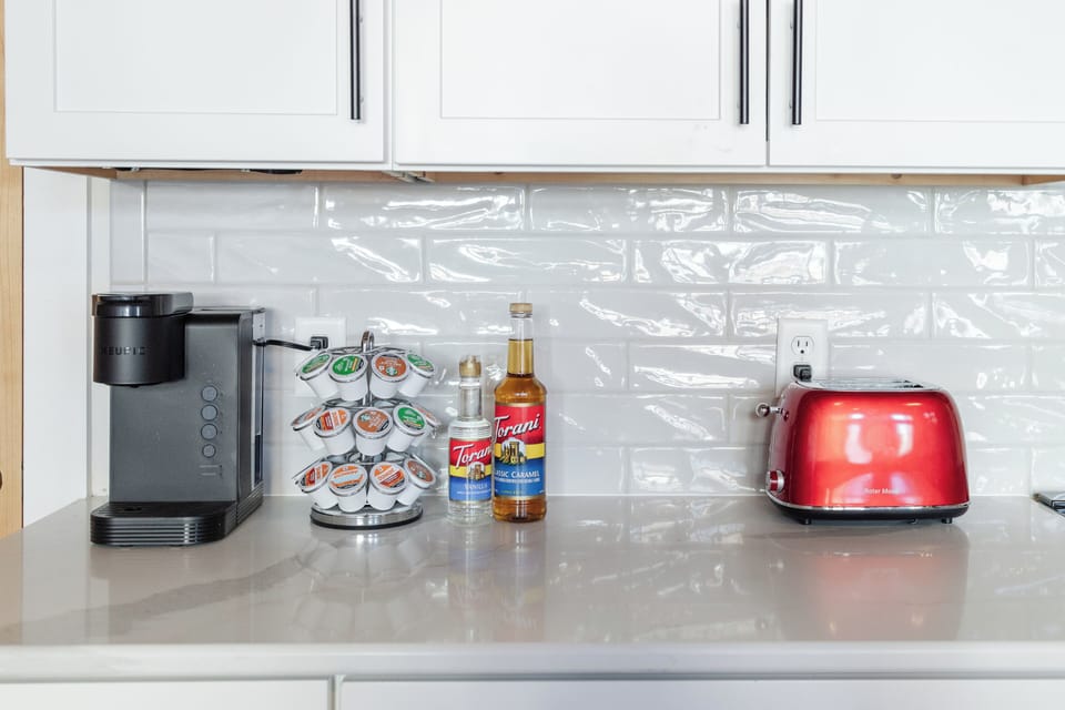Start your day off with a push of a button! The Keurig machine provides the perfect cup of morning coffee.