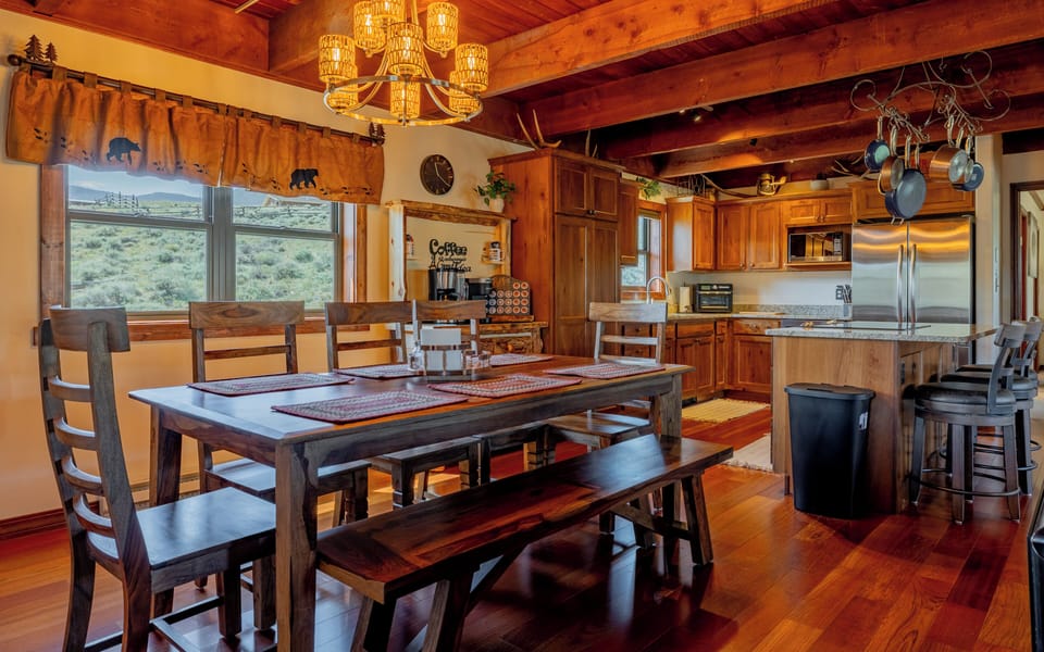 The dining room is a great space to gather together for meals and memories