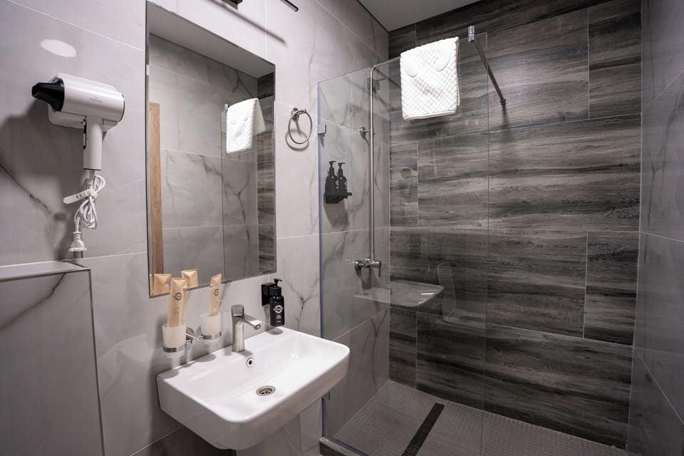 Standard Double Room, City View | Bathroom | Bathtub, slippers, bidet