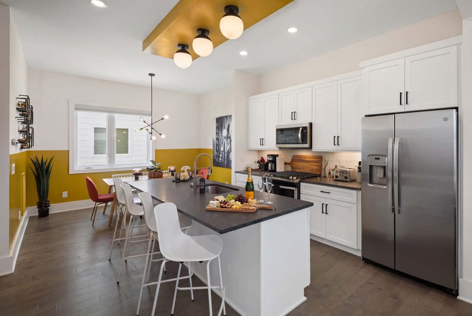 Stainless steel appliances and a full dining area let your group cook together or order in and eat as one, Nashville style