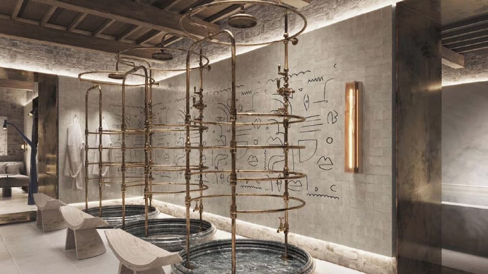 Outdoor treatment areas, Turkish bath, body treatments, hydrotherapy