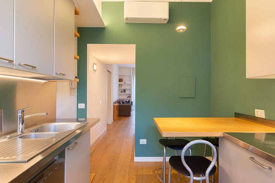 Apartment | Private kitchen | Full-size fridge, microwave, oven, stovetop