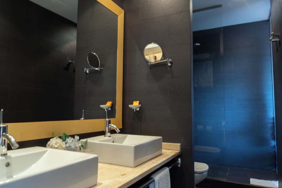 Junior Suite | Bathroom | Hair dryer, towels, soap, shampoo