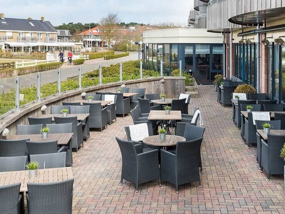 Sip morning coffee outside on the spacious open-air terrace.