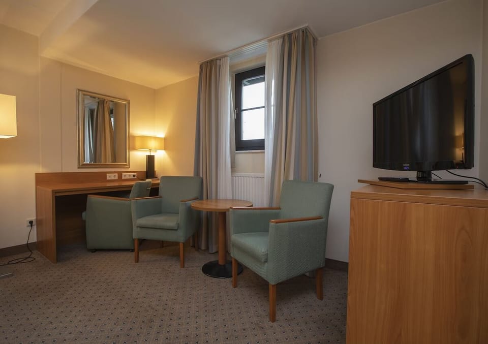 Lounge after exploring with TV time and comfortable chairs.