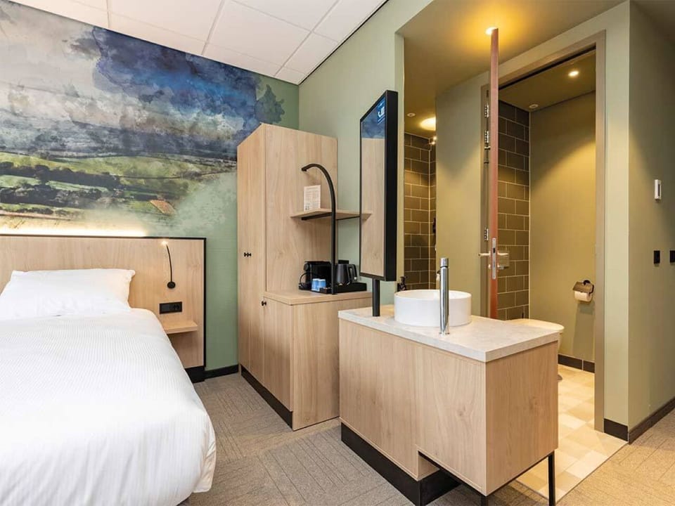 Settle into a clean, contemporary space designed for rest.