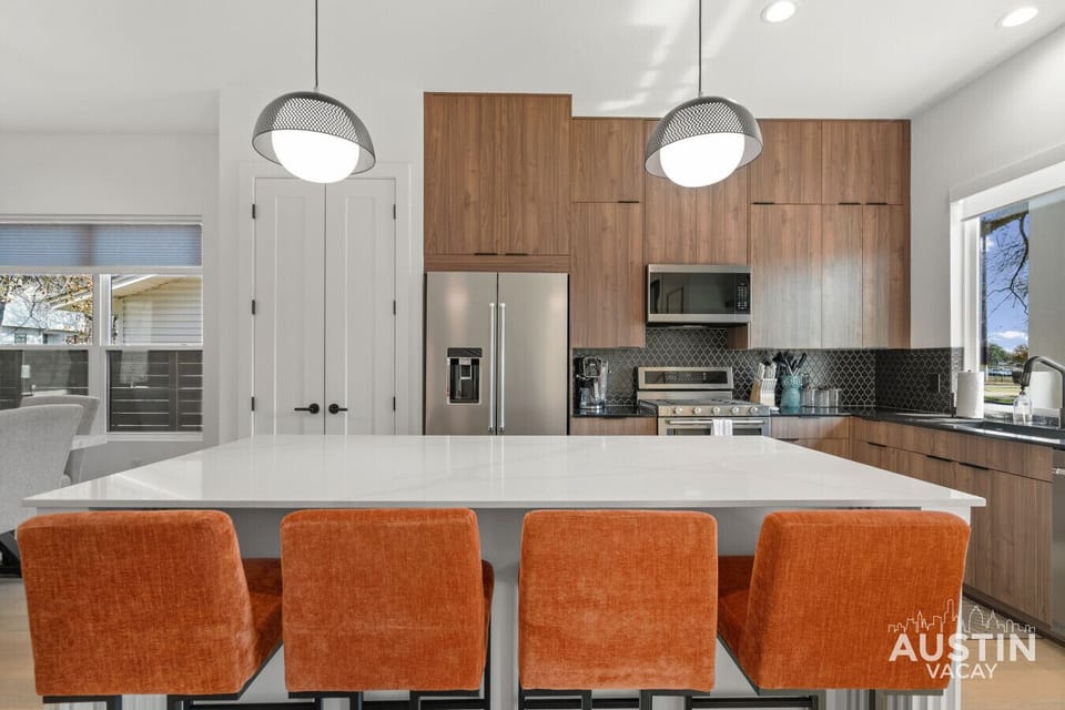 Bar seating for four, perfect for coffee or cocktails
