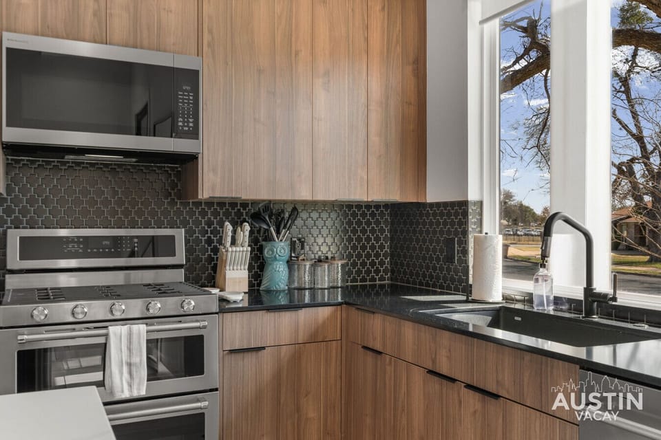 Naturally bright cooking space with room to prep