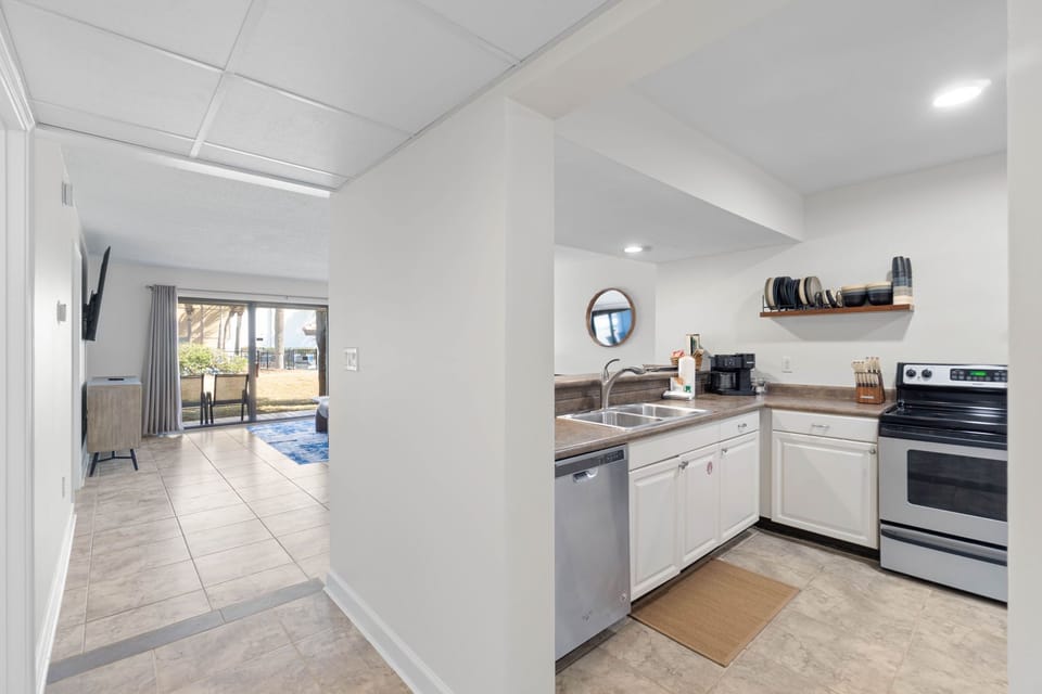 The kitchen is fully furnished and ready for home-cooked whether it's quick recipes or for a celebration.