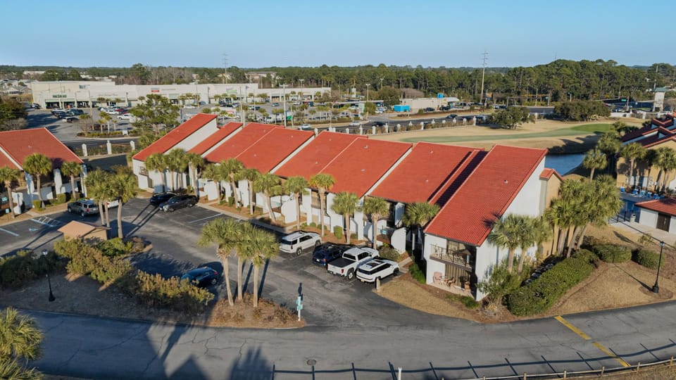 An aerial view of the home. Rightmost unit on the first floor.