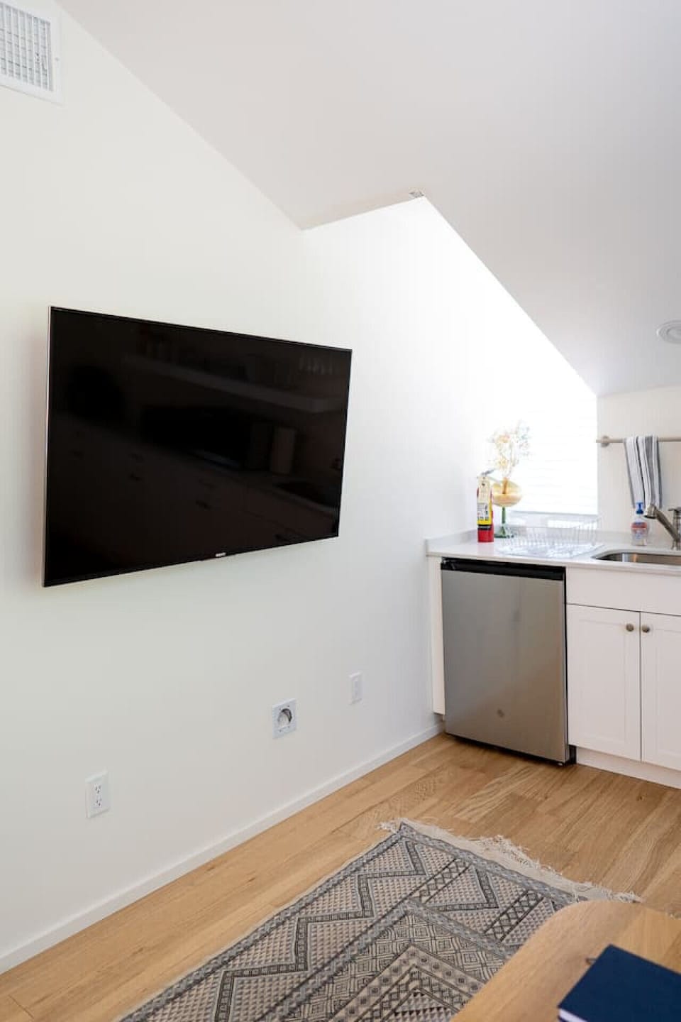Large screen TV with Google Chromecast functionality.