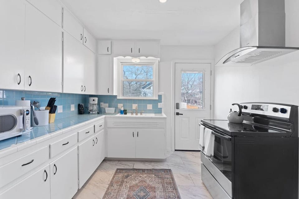 Fully equipped kitchen with modern appliances