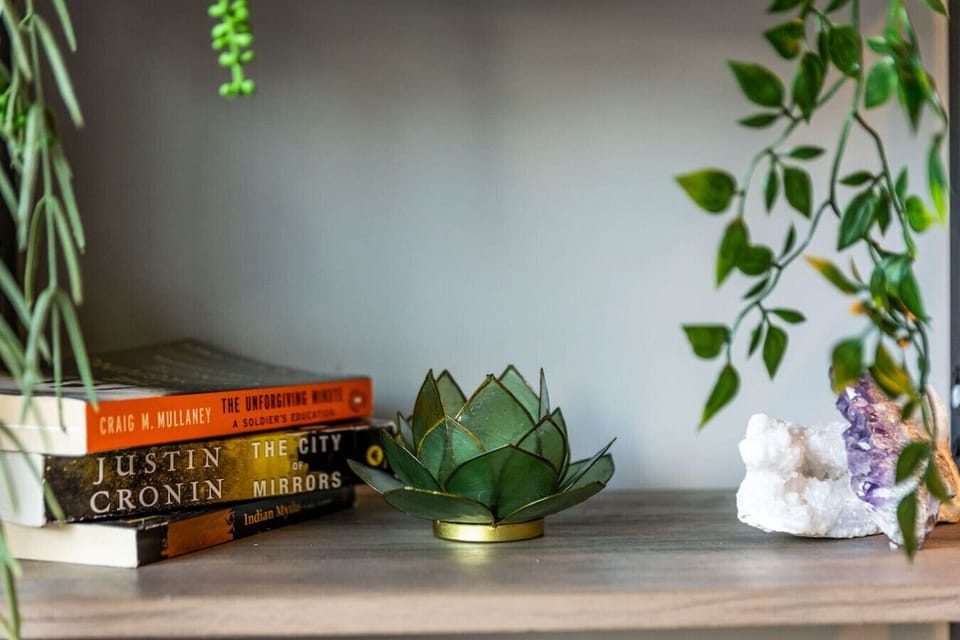 A few good books on hand, because vacation is for unwinding.