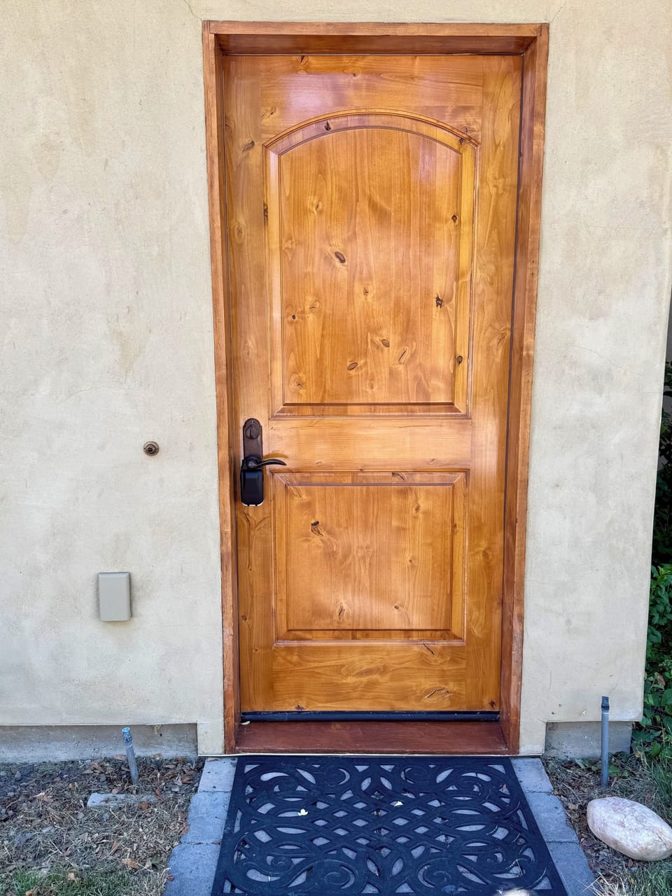 Studio entrance with key lockbox