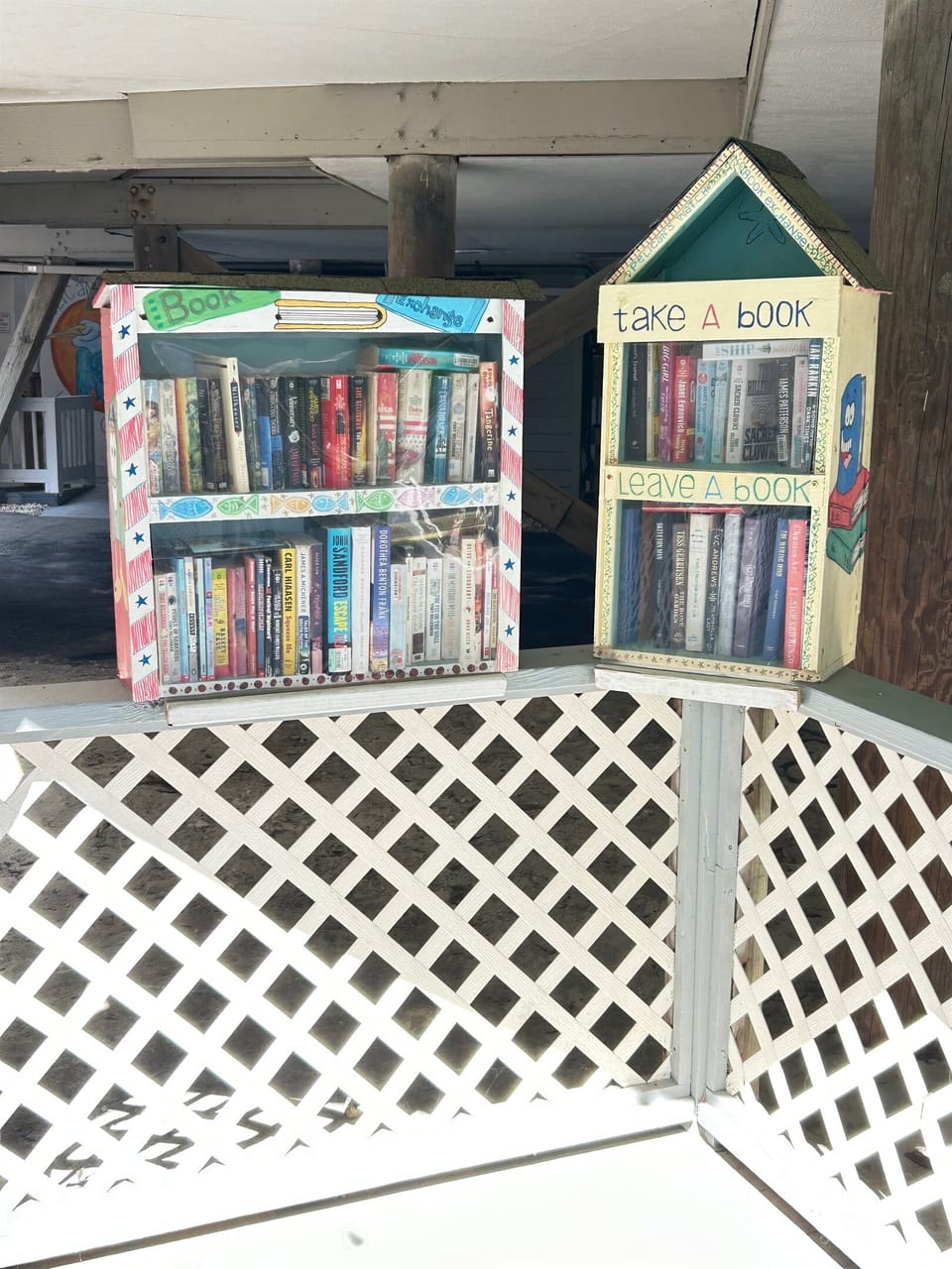 Little "Take a book" library near pool area