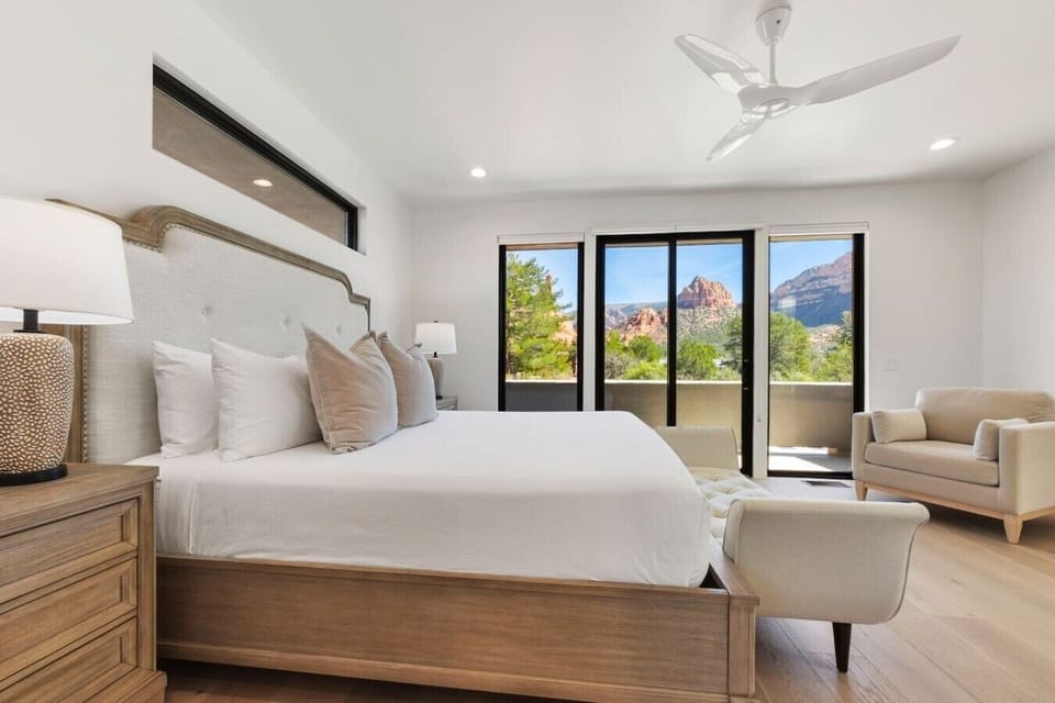 Red rocks at this bedroom`s window.