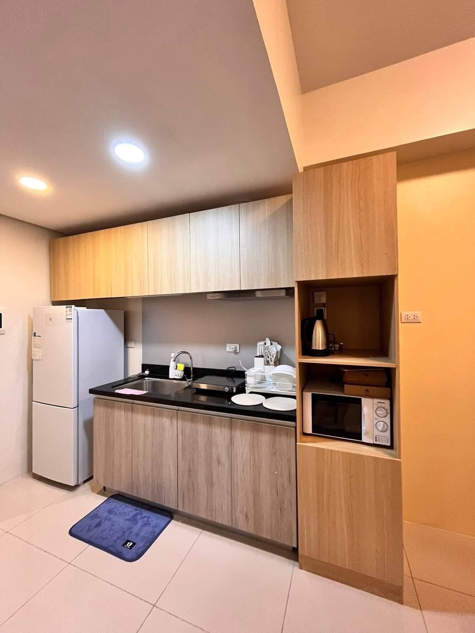 Economy Condo, Balcony, City View | Private kitchen | Fridge, microwave, cookware/dishes/utensils